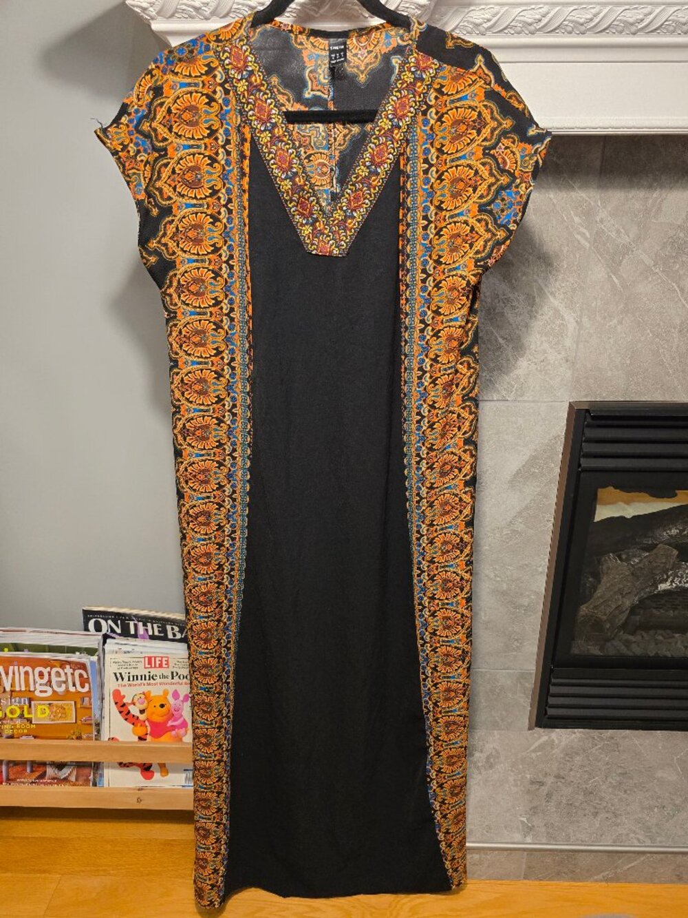 SHEIN Al Najma Paisley Print Graphic Tunic Maxi Dress Small